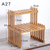Office Desktop Storage Rack Bamboo Flower Display Stand Plant Shelves Decorative Storage Shelf for Study Living Room Organizer