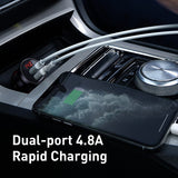 All Metal Dual USB Car Charger 24W 4.8A Fast Car USB Charger