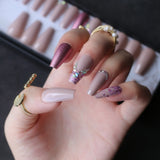 UV glossy match metal Coffin Fake nails