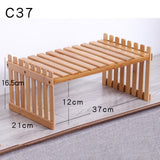Office Desktop Storage Rack Bamboo Flower Display Stand Plant Shelves Decorative Storage Shelf for Study Living Room Organizer