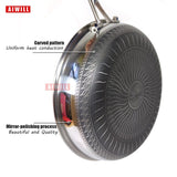 AIWILL HOT 304 Stainless Steel Skillet Household Induction Compatible Nonstick Fry Pan Cookware Use for Kitchen Restaurant 30cm