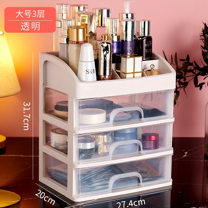 Desktop Cosmetics Home Office Storage Box Drawer Cabinet Jewelry Box Plastic Cosmetic Box Makeup Desk Accessories Organizer