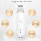 Ultrasonic Skin Scrubber Facial Cavitation Peeling Cleansing Scraper