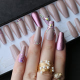 UV glossy match metal Coffin Fake nails