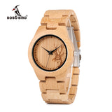 Elk Deer Design Dial Bamboo Watch