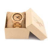 Elk Deer Design Dial Bamboo Watch