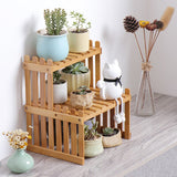 Office Desktop Storage Rack Bamboo Flower Display Stand Plant Shelves Decorative Storage Shelf for Study Living Room Organizer