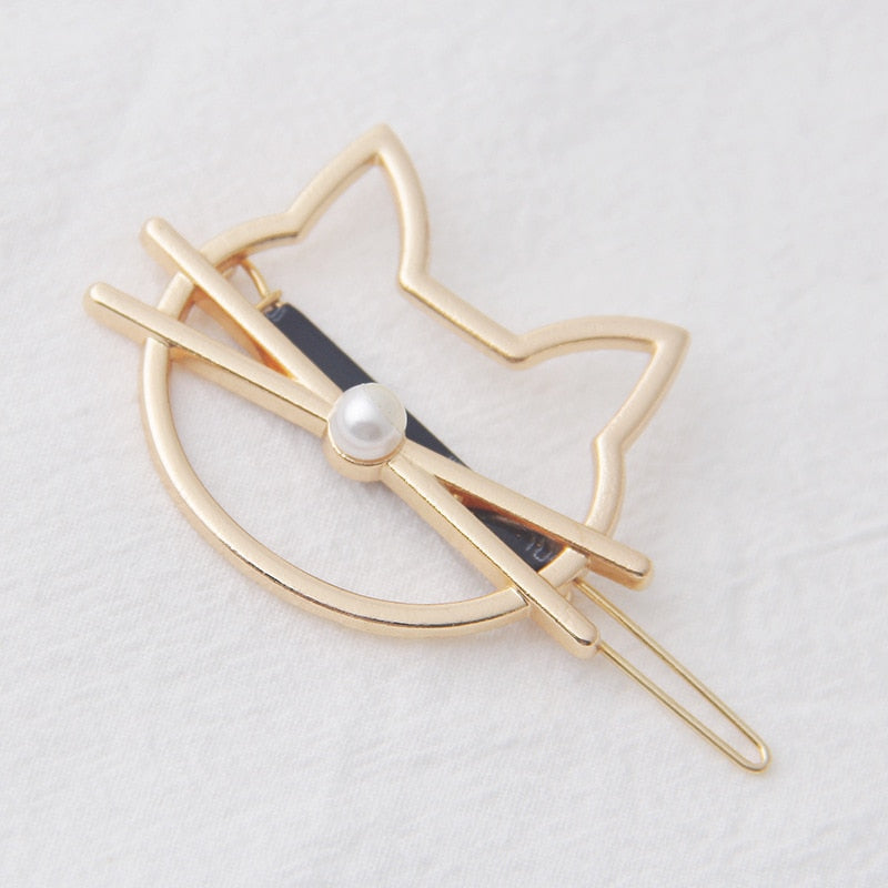 New Korean Cute Blond Simple Cat Shape Hairpin