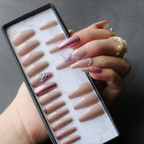 UV glossy match metal Coffin Fake nails