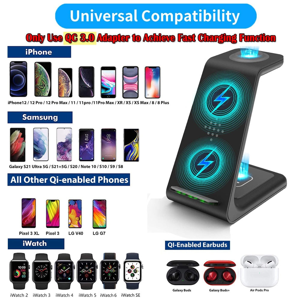 3 in 1 Wireless Charger Stand For iPhone