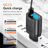 USLION EU/US Plug USB Charger 3A Quik Charge 3.0 Mobile Phone Charger For iPhone 11 Samsung Xiaomi 4 Port 48W Fast Wall Chargers