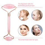 Face Jade Roller Rose Quartz Gua Sha Scraper Set