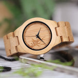 Elk Deer Design Dial Bamboo Watch