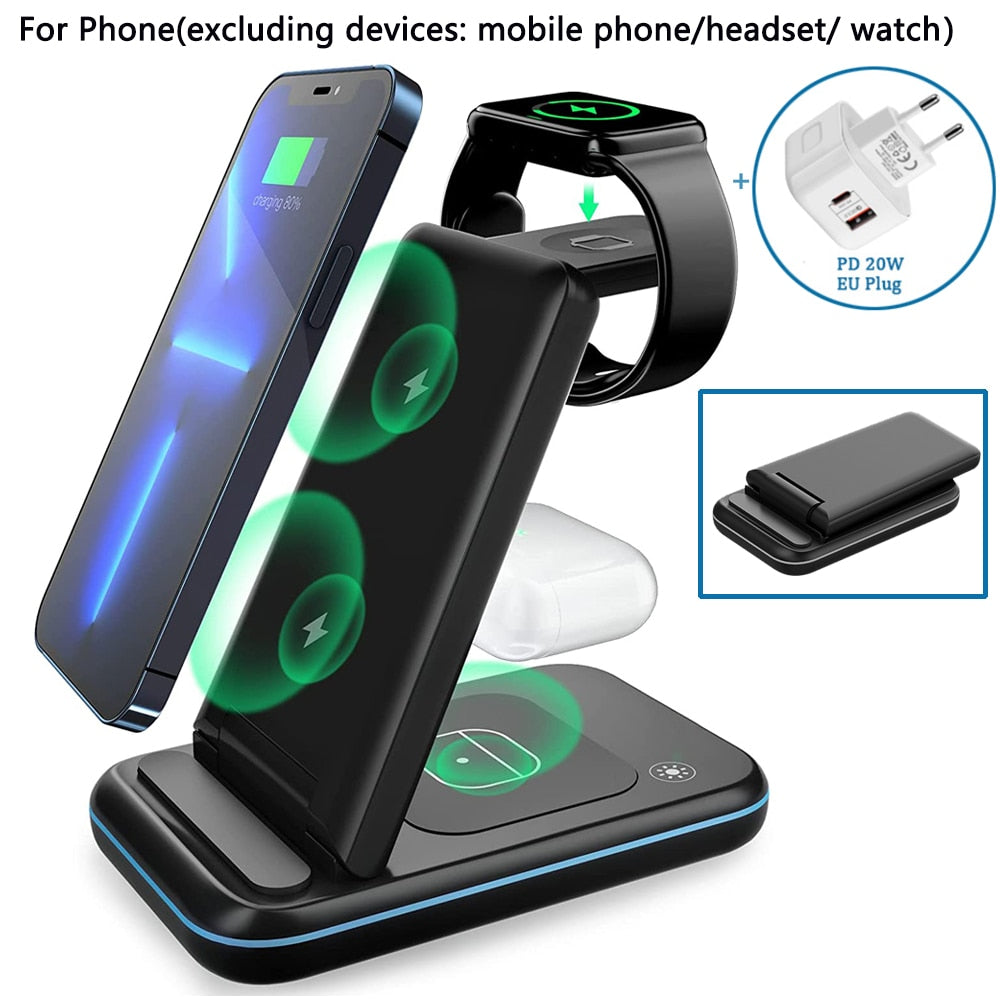 3 in 1 Wireless Charger Stand For iPhone