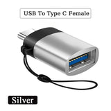 2PCS Charger Adapter USB3.0 To Type C OTG Connector