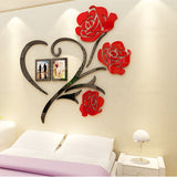 Flower Pattern 3D Acrylic Decoration Wall Sticker
