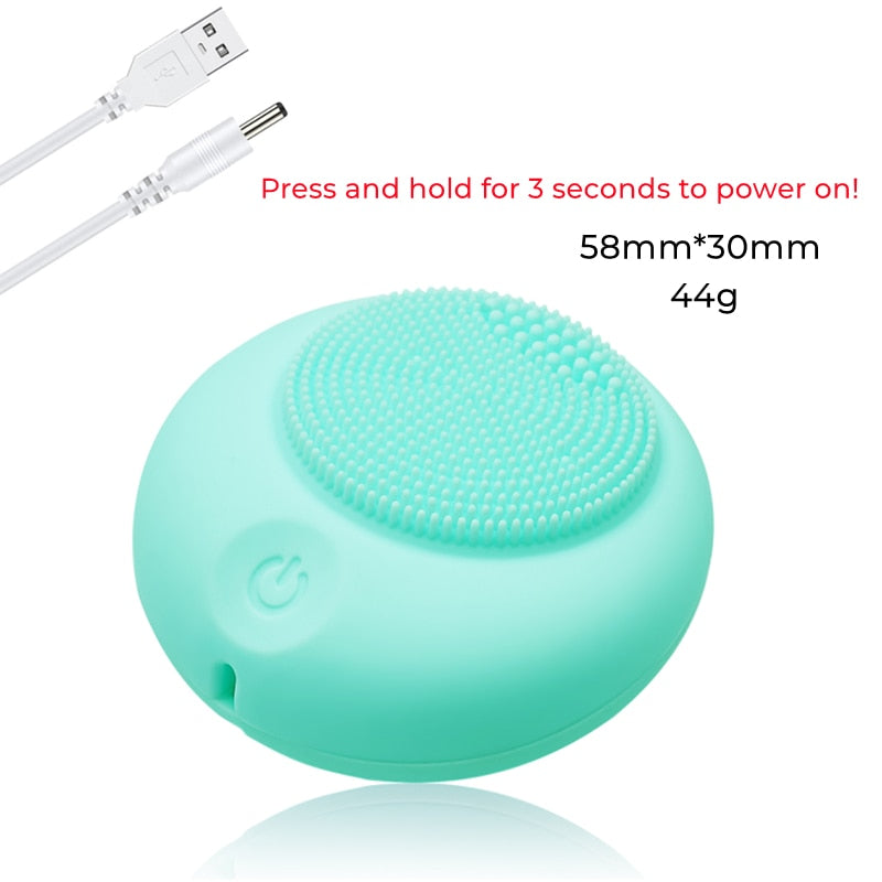 Silicone Electric Facial Cleansing Brush Vibration Face Cleaner & Massager