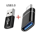 2PCS Charger Adapter USB3.0 To Type C OTG Connector
