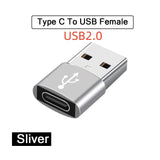 2PCS Charger Adapter USB3.0 To Type C OTG Connector
