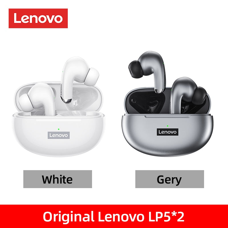 Lenovo-auriculares inalámbricos LP5, audífonos de música HiFi con micrófono, deportivos, resistentes al agua, 100% originales, novedad de 2022