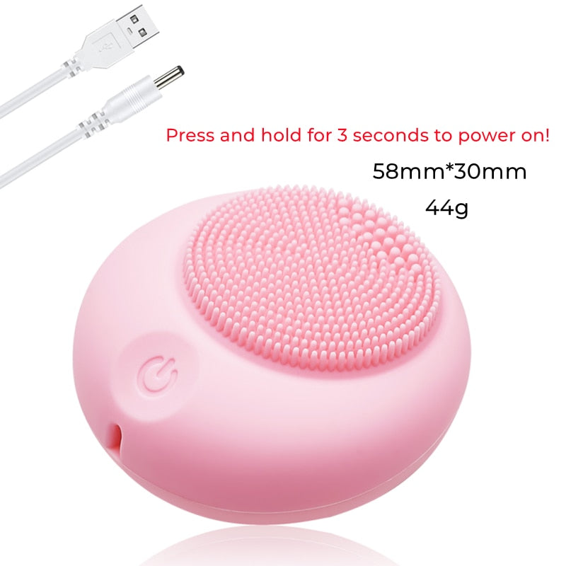 Silicone Electric Facial Cleansing Brush Vibration Face Cleaner & Massager