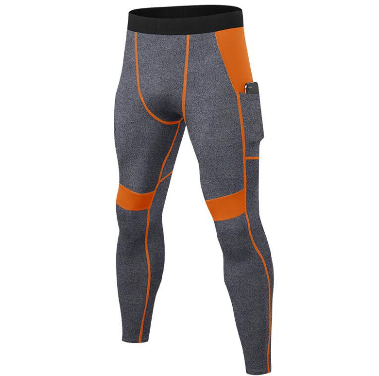 Men Patchwork Compression Running Tights
