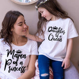 Cotton Mama and daughter print mommy and me clothes Summer Fashion tshirt baby girl clothes family women mom girl boys t shirt