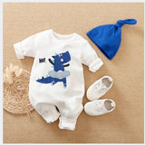 Newborn baby jumpsuit, baby boy and baby cotton covered foot jumpsuit. 9