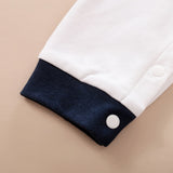 PatPat Spring and Autumn Baby Boy Cotton Style Gentleman Polo Collar Baby Rompers Solid Long-sleeve Jumpsuit Baby Boy Rompers