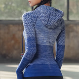 Zipper Fitness Clothing With Hat Yoga Shirt Long Seamless Outerwear Girl Sport Jerseys Women Coats Running Sports Jacket Tops