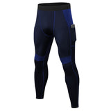 Men Patchwork Compression Running Tights