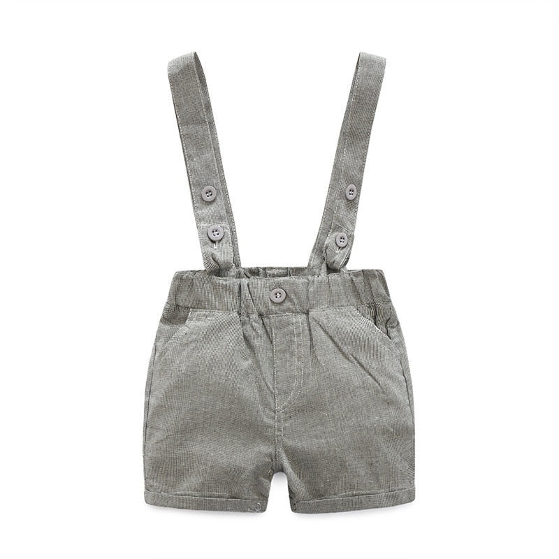 Summer Baby Boy Clothing Sets Infant Newborn Boy Clothes Short Sleeve Tops Overalls+Shorts Outfits Clothes Baby Clothing Set
