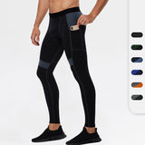 Men Patchwork Compression Running Tights