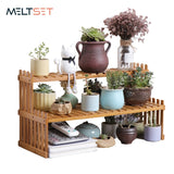 Office Desktop Storage Rack Bamboo Flower Display Stand Plant Shelves Decorative Storage Shelf for Study Living Room Organizer