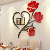 Flower Pattern 3D Acrylic Decoration Wall Sticker