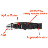 Personalized ID Tag Cat Collar Bell Engraving Safety Breakaway Small Dog Nylon Adjustable for Puppy Kittens Necklace