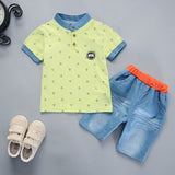 2022 Summer boys clothes sets Baby boy fashion print T-shirt + shorts  2 pieces baby cotton clothing set