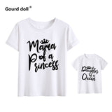 Cotton Mama and daughter print mommy and me clothes Summer Fashion tshirt baby girl clothes family women mom girl boys t shirt