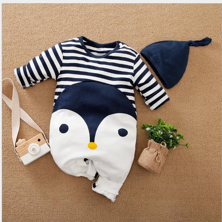 Newborn baby jumpsuit, baby boy and baby cotton covered foot jumpsuit. 9