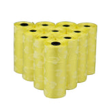 Pet Poop Bags Disposable Dog Waste Bags, Bulk Poop Bags with Leash Clip and Bone Bag Dispenser 5Roll(75Pcs) Bags with Paw Prints