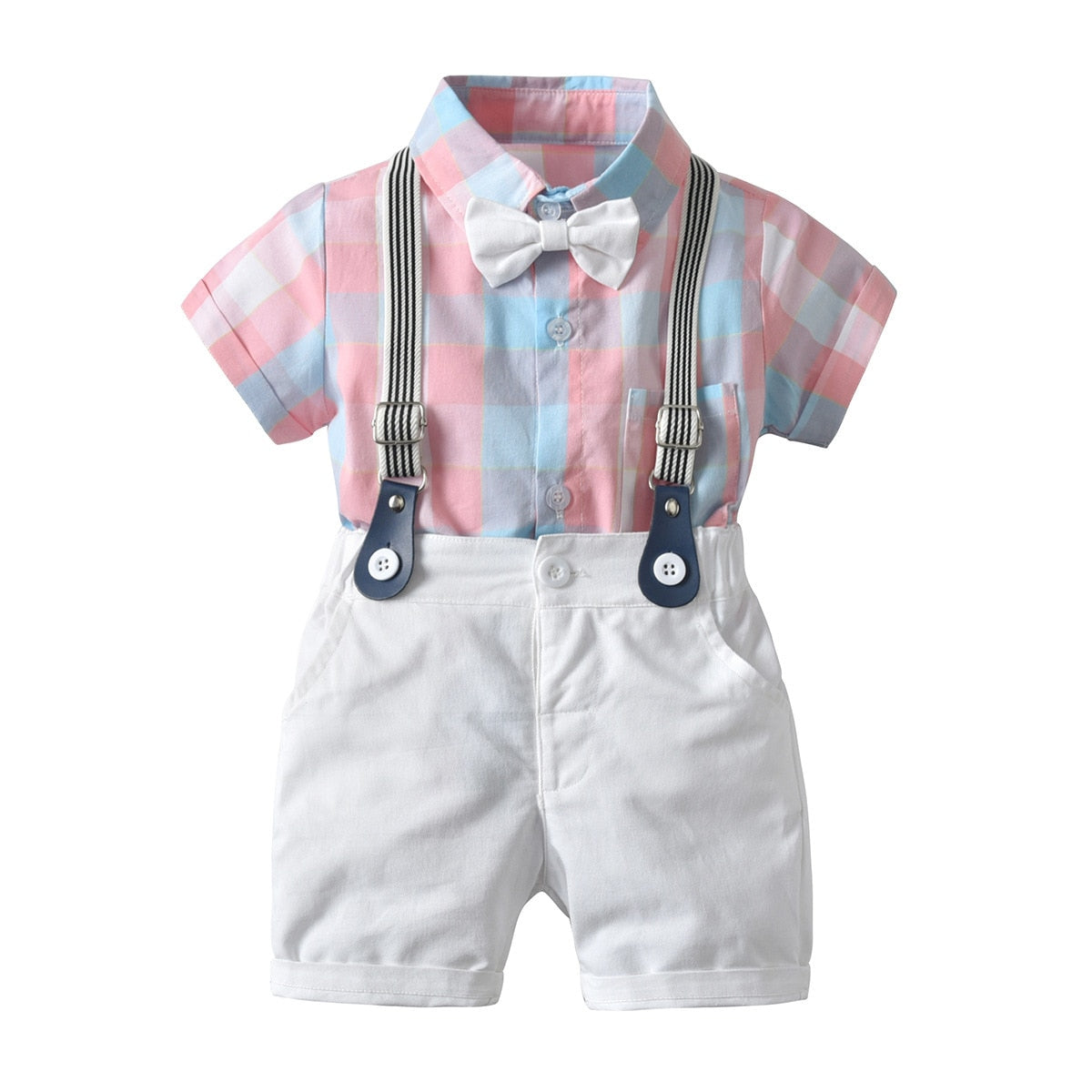 Summer Baby Boy Clothing Sets Infant Newborn Boy Clothes Short Sleeve Tops Overalls+Shorts Outfits Clothes Baby Clothing Set