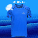 QUESHARK Men Quick Dry Short Sleeve Running T Shirt Breathable Tops T-shirts Fitness Gym Workout Ultrathin Ultralight Sports Tee