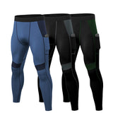 Men Patchwork Compression Running Tights