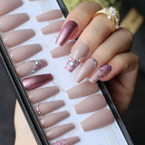 UV glossy match metal Coffin Fake nails