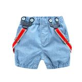 Summer Baby Boy Clothing Sets Infant Newborn Boy Clothes Short Sleeve Tops Overalls+Shorts Outfits Clothes Baby Clothing Set