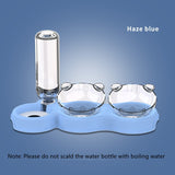 Pet Cat Bowl Automatic Feeder 3-in-1 Dog Cat Food Bowl With Water Fountain Double Bowl Drinking Raised Stand Dish Bowls For Cats