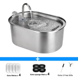 Cat Drinking Fountain Automatic Stainless Steel Pet Fountains Water Dispenser Ultra-quiet Pump Water Foutain for Multiple Pets