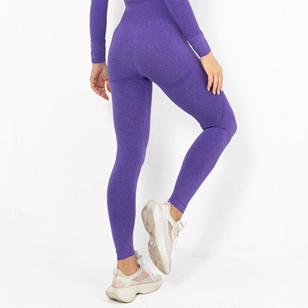 High Waist Seamless Yoga Leggings Sport Women Fitness Yoga Pants Solid  Elastic Push Up Leggings Women Workout Tight Sports Pant