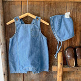 Spring Kids Boy Girl Cowboy Braces Rompers