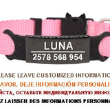 Personalized ID Tag Cat Collar Bell Engraving Safety Breakaway Small Dog Nylon Adjustable for Puppy Kittens Necklace